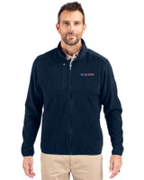 San Francisco 49ers Americana Cutter & Buck Cascade Epic Comfort Recycled Sherpa Fleece Mens Big & Tall Full Zip Jacket Navy Blue Front