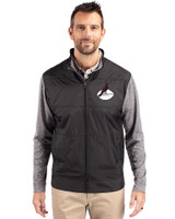 Arizona Cardinals Historic Cutter & Buck Stealth Hybrid Quilted Mens Full Zip Windbreaker Jacket Black Front