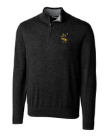 Pittsburgh Steelers Historic Cutter & Buck Lakemont Tri-Blend Mens Quarter Zip Pullover Sweater Black Mannequin