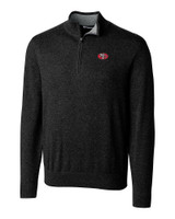 San Francisco 49ers Historic Cutter & Buck Lakemont Tri-Blend Mens Quarter Zip Pullover Sweater Black Mannequin