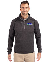 Seattle Seahawks Historic Cutter & Buck Mainsail Sweater-Knit Mens Half Zip Jacket Charcoal Heather Front