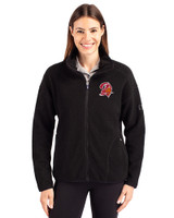 Tampa Bay Buccaneers Historic Cutter & Buck Cascade Eco Fleece Womens Full Zip Jacket Black Front