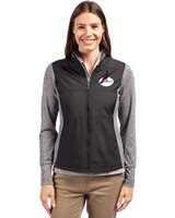 Arizona Cardinals Historic Cutter & Buck Stealth Hybrid Quilted Womens Full Zip Windbreaker Jacket Black Front