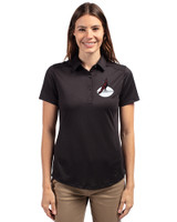 Arizona Cardinals Historic Cutter & Buck Prospect Eco Textured Stretch Recycled Womens Short Sleeve Polo Black Front