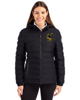 Pittsburgh Steelers Historic Cutter & Buck Mission Ridge Repreve® Eco Insulated Womens Puffer Jacket Black Front