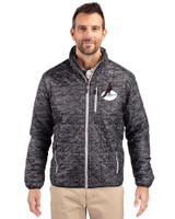 Arizona Cardinals Historic Cutter & Buck Rainier PrimaLoft® Mens Eco Insulated Full Zip Printed Puffer Jacket Black Front