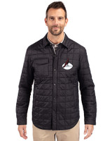 Arizona Cardinals Historic Cutter & Buck Rainier PrimaLoft® Mens Big and Tall Eco Insulated Quilted Shirt Jacket Black Front