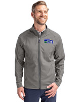 Seattle Seahawks Historic Cutter & Buck Adapt Eco Knit Hybrid Recycled Mens Full Zip Jacket Elemental Grey Front