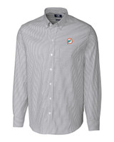 Miami Dolphins Historic Cutter & Buck Stretch Oxford Stripe Mens Long Sleeve Dress Shirt CC_MANN_HG 1