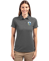 Los Angeles Chargers Historic Cutter & Buck Advantage Eco Tri-Blend Pique Womens Polo Elemental Grey Front
