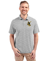 Pittsburgh Steelers Historic Cutter & Buck Virtue Eco Pique Botanical Print Recycled Mens Polo Black Front