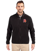 Tampa Bay Buccaneers Historic Cutter & Buck Cascade Epic Comfort Recycled Sherpa Fleece Mens Full Zip Jacket Black Front