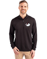 Arizona Cardinals Historic Cutter & Buck Virtue Eco Pique Recycled Quarter Zip Mens Pullover Black Front