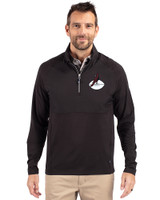 Arizona Cardinals Historic Cutter & Buck Adapt Eco Knit Hybrid Recycled Mens Quarter Zip Black Front