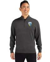 Los Angeles Chargers Historic Cutter & Buck Lakemont Tri-Blend Mens Quarter Zip Pullover Sweater Charcoal Heather Front