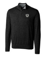 Las Vegas Raiders Historic Cutter & Buck Lakemont Tri-Blend Mens Big and Tall Quarter Zip Pullover Sweater Black Mannequin