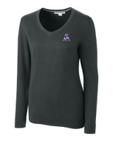 New England Patriots Historic Cutter & Buck Lakemont Tri-Blend Womens V-Neck Pullover Sweater CCH_MANN_HG 1