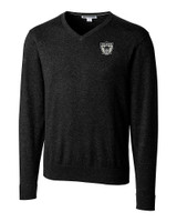 Las Vegas Raiders Historic Cutter & Buck Lakemont Tri-Blend Mens V-Neck Pullover Sweater Black Mannequin