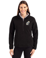 New Orleans Saints Historic Cutter & Buck Cascade Eco Fleece Womens Pullover Jacket Black Front