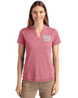 New York Giants Cutter & Buck Forge Eco Heathered Stretch Womens Blade Top Cardinal Red Heather Front