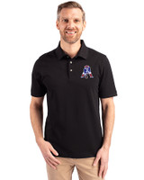 New England Patriots Historic Cutter & Buck Advantage Eco Tri-Blend Pique Mens Big and Tall Polo Black Front
