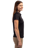 New England Patriots Historic Cutter & Buck Forge Stretch Womens Short Sleeve Polo Black Side