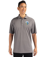 Los Angeles Chargers Historic Cutter & Buck Genre Textured Solid Mens Polo Elemental Grey Front