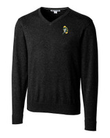 Green Bay Packers Historic Cutter & Buck Lakemont Tri-Blend Mens V-Neck Pullover Sweater Black Mannequin