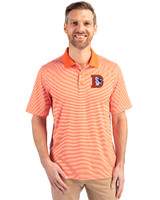 Denver Broncos Historic Cutter & Buck Forge Tonal Stripe Stretch Mens Big and Tall Polo College Orange Front
