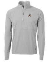 Cleveland Browns Historic Cutter & Buck Adapt Eco Knit Hybrid Recycled Mens Quarter Zip POL_MANN_HG 1