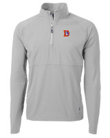 Denver Broncos Historic Cutter & Buck Adapt Eco Knit Hybrid Recycled Mens Quarter Zip POL_MANN_HG 1