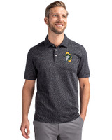 Green Bay Packers Historic Cutter & Buck Advantage Tri-Blend Space Dye Mens Polo Dark Black Front