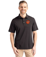 Cincinnati Bengals Historic Cutter & Buck Virtue Eco Pique Recycled Mens Big and Tall Polo Black Front