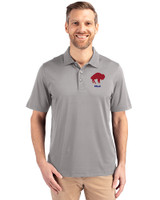 Buffalo Bills Historic Cutter & Buck Forge Stretch Mens Big and Tall Polo Polished Medium Gray Front