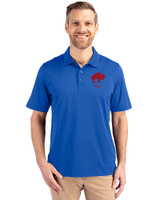 Buffalo Bills Historic Cutter & Buck Forge Stretch Mens Polo Chelan Blue Front