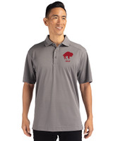 Buffalo Bills Historic Cutter & Buck Genre Textured Solid Mens Polo Elemental Grey Front