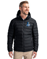 Detroit Lions Historic Cutter & Buck Mission Ridge Repreve® Eco Insulated Mens Puffer Jacket Black Front