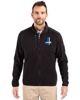 Detroit Lions Historic Cutter & Buck Cascade Eco Sherpa Mens Big & Tall Fleece Jacket Black Front