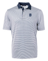 Detroit Tigers Cutter & Buck Virtue Eco Pique Micro Stripe Recycled Mens Big & Tall Polo NVBW_MANN_HG 1