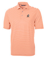 Cleveland Browns Historic Cutter & Buck Virtue Eco Pique Stripe Recycled Mens Polo CLO_MANN_HG 1