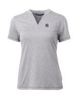New York Yankees Cutter & Buck Forge Heathered Stretch Womens Blade Top POH_MANN_HG 1