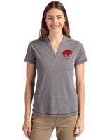 Buffalo Bills Historic Cutter & Buck Forge Eco Heathered Stretch Womens Blade Top Charcoal Heather Front