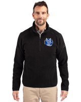 Air Force Falcons College Vault Cutter & Buck Cascade Eco Fleece Mens Quarter Zip Jacket Black Front