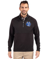 Air Force Falcons College Vault Cutter & Buck Adapt Recycled Soft Knit Stretch Mens Hybrid Quarter Zip Pullover  Black Front