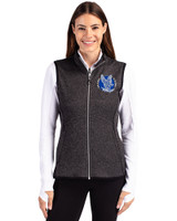 Air Force Falcons College Vault Cutter & Buck Mainsail Sweater-Knit Womens Full Zip Vest Charcoal Heather Front