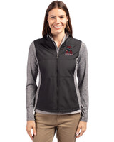 Alabama Crimson Tide College Vault Cutter & Buck Stealth Hybrid Quilted Womens Full Zip Windbreaker Jacket Black Front