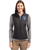 Air Force Falcons College Vault Cutter & Buck Stealth Hybrid Quilted Womens Full Zip Windbreaker Jacket Black Front