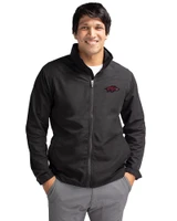 Arkansas Razorbacks Cutter & Buck Charter Eco Recycled Mens Full-Zip Jacket Black Front