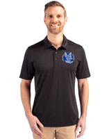 Air Force Falcons College Vault Cutter & Buck Prospect Eco Textured Stretch Recycled Mens Short Sleeve Polo Black Front