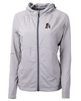 Arkansas Razorbacks College Vault Cutter & Buck Adapt Eco Knit Hybrid Recycled Womens Full Zip Jacket POL_MANN_HG 1